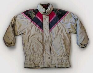 Vintage 90s Colorblock Puffer Jacket Cyclone Nylon Ski Jacket Unisex Oversized M
